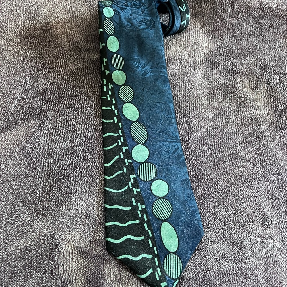 Surrey Navy with Green Dot and Stripe Pattern Tie